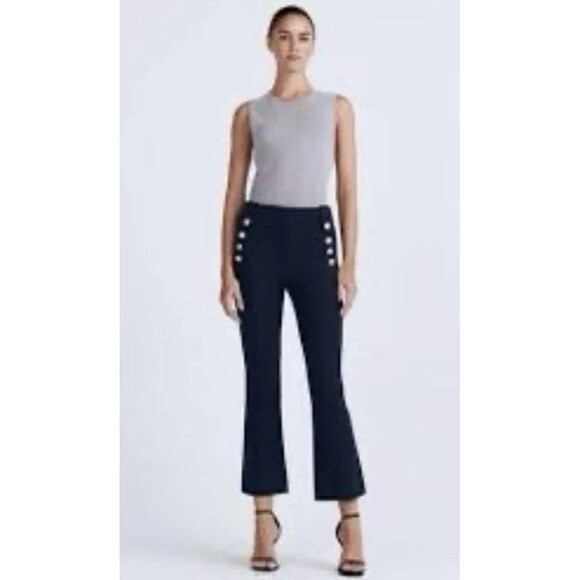 Derek Lam Crosby Robertson Crop Flare Capsule HR Trousers Blue Tailored Pants - Picture 4 of 13